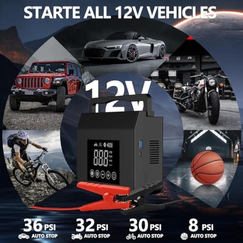 Hieha 4000A Portable Car Jump Starter with Air Compressor