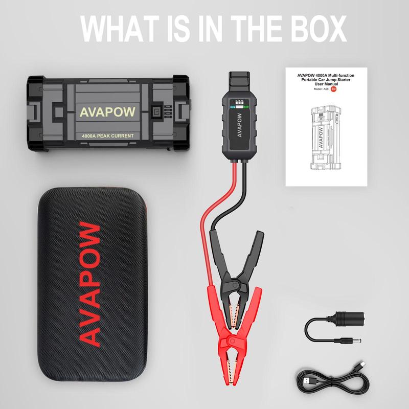 AVAPOW 12V Jump Starter for Gas & Diesel Engines