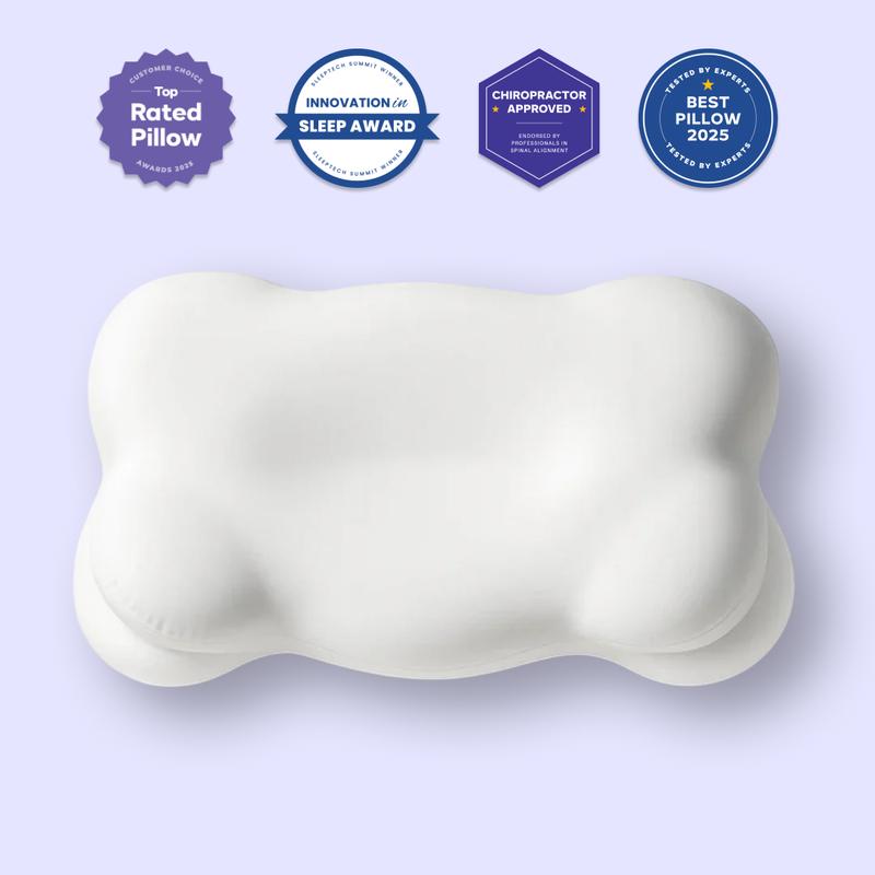 Mellow Sleep | Cloud Pillow + FREE Cooling Pillowcase - Ergonomic Cervical Dual-Height Slow-Rebound Memory Foam with Washable Cover for Side Back & Stomach Sleepers Best Pillow 2025 Awarded