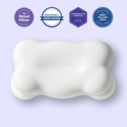 Mellow Sleep | Cloud Pillow + FREE Cooling Pillowcase - Ergonomic Cervical Dual-Height Slow-Rebound Memory Foam with Washable Cover for Side Back & Stomach Sleepers Best Pillow 2025 Awarded