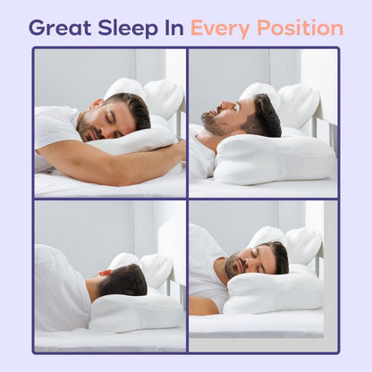 Mellow Sleep | Cloud Pillow + FREE Cooling Pillowcase - Ergonomic Cervical Dual-Height Slow-Rebound Memory Foam with Washable Cover for Side Back & Stomach Sleepers Best Pillow 2025 Awarded