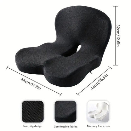 Non-Slip Memory Foam Seat Skin-Friendly Extended Zipper Easy Remove Wash Back Support Cushion Comfy Chair Adjustable Chair Breathable Cloth Leg Pain Mesh