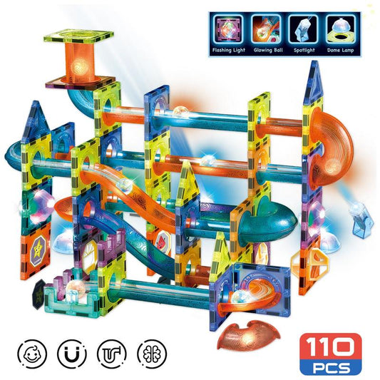 MagneUp 3DTilesBuildingSet - 110 PieceSTEMMarbleRunBlocksforKids