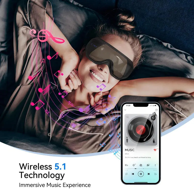 Heated Eye Mask Massager for Relaxation & Sleep& Music