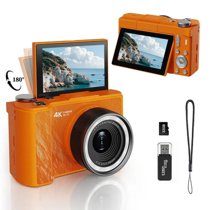 4K Digital Camera with Flip Screen for Vlogging