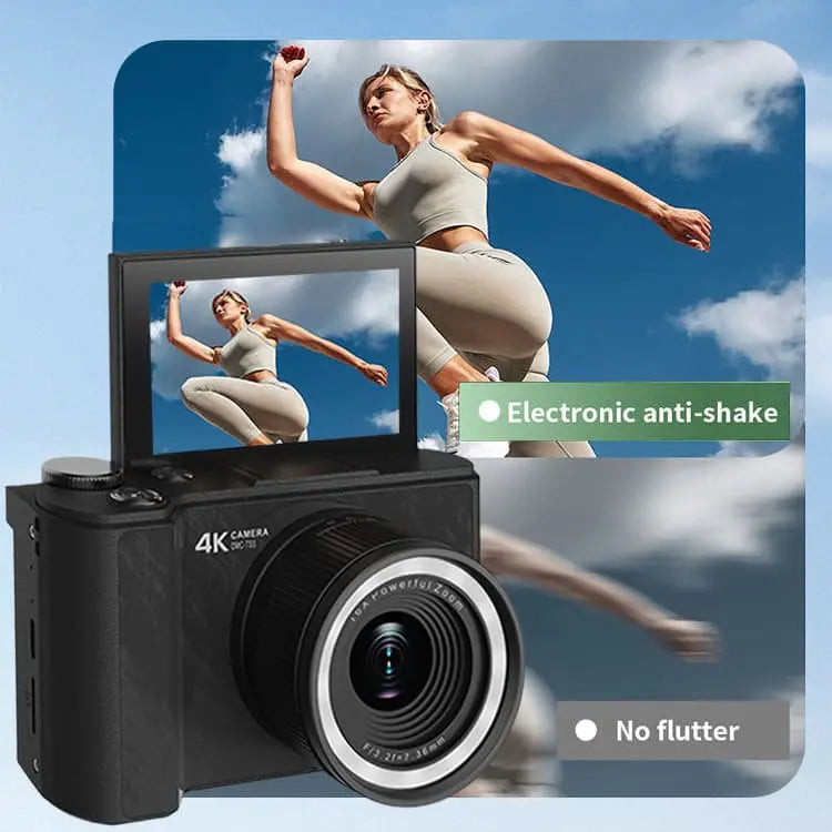 4K Digital Camera with Flip Screen for Vlogging