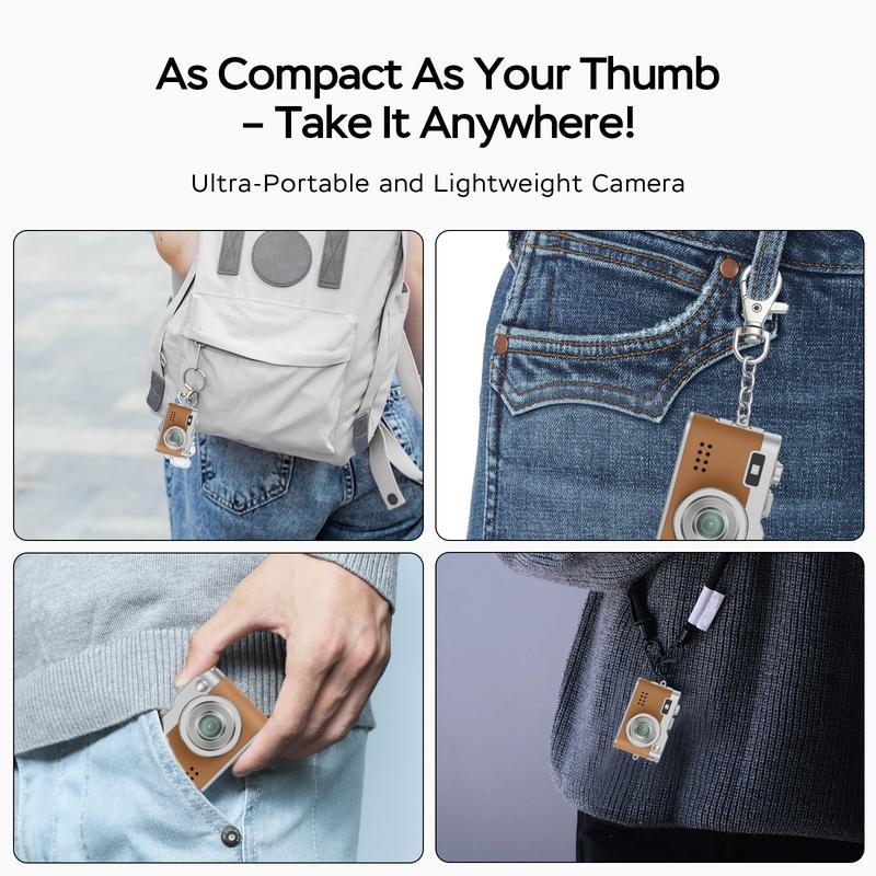 HOTU Mini Leather Keychain Digital Camera 1080P