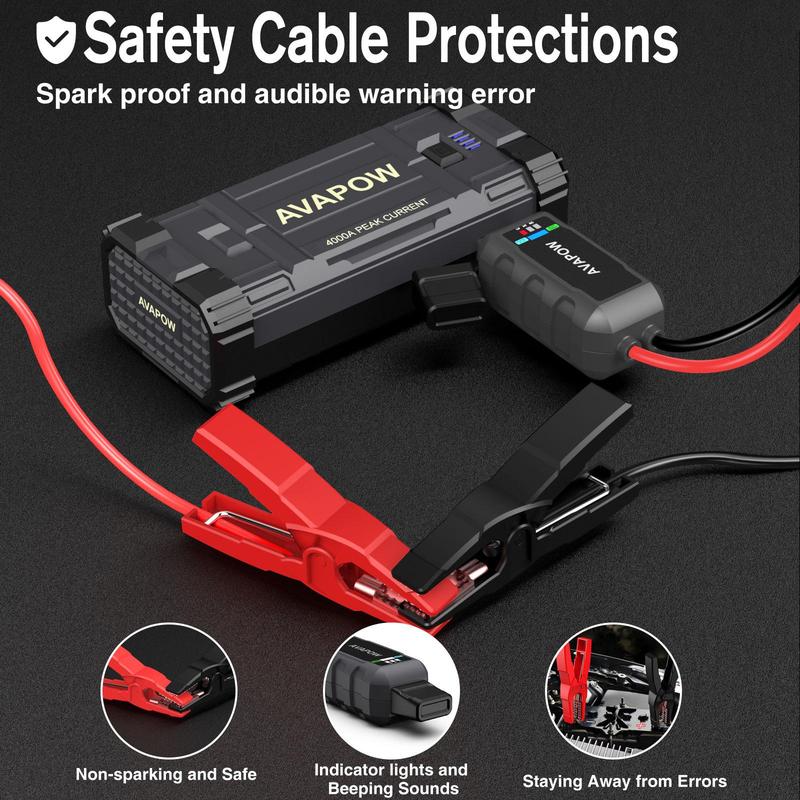 AVAPOW 12V Jump Starter for Gas & Diesel Engines