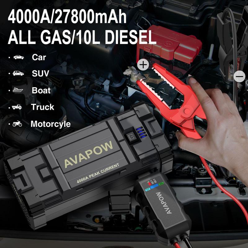 AVAPOW 12V Jump Starter for Gas & Diesel Engines