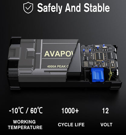 AVAPOW 12V Jump Starter for Gas & Diesel Engines