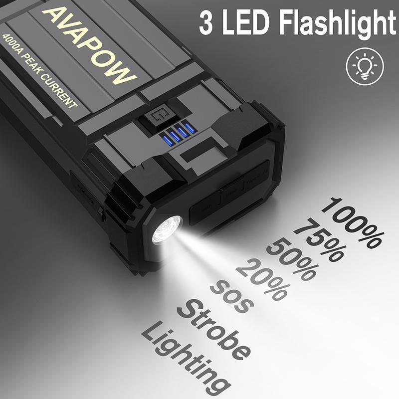 AVAPOW 12V Jump Starter for Gas & Diesel Engines